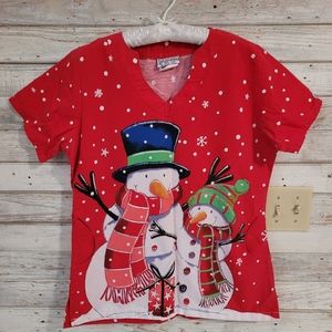 UA small Christmas scrub top